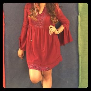 ⚜️Boho Burgundy Dress